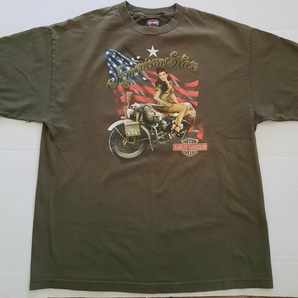 Harley-Davison- American Star, Thunder Mountain Colorado, Green T-Shirt Size XL